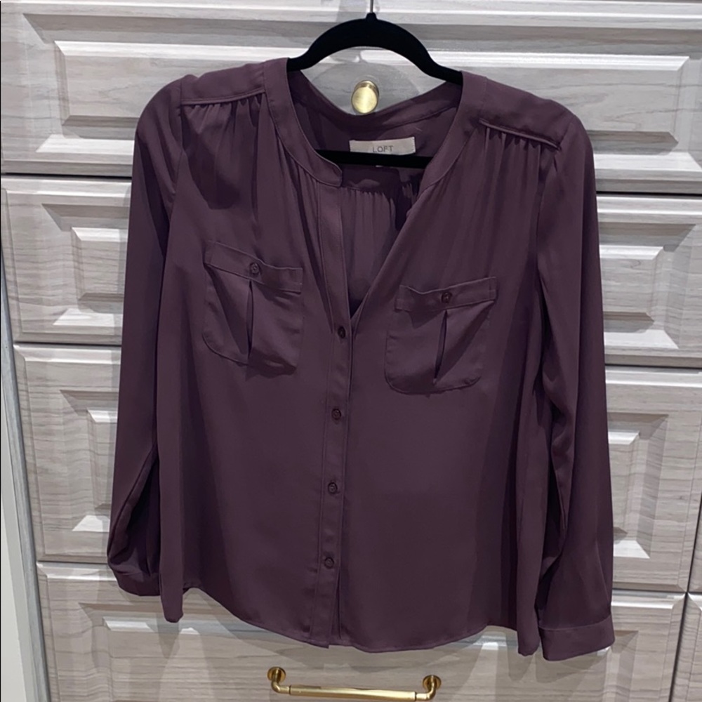 Purple long sleeve button down